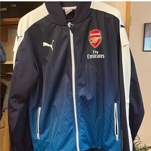 Puma Arsenal Navy and White Bomber Jacket